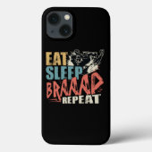 Eat Sleep Braap Repeat Snowmobile Rider Case-Mate iPhoneケース (裏面)