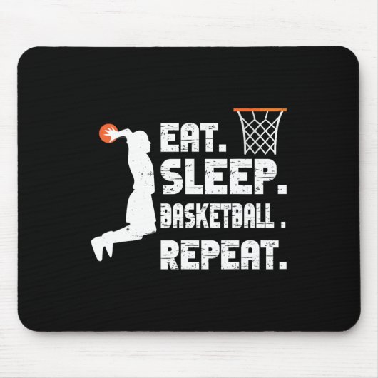 Eat Sleep Bysketbyll Repeat Bysketbyll スポーツ メンズ マウスパッド (正面)