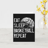 Eat Sleep Bysketbyll Repeat For Men Women Girls Bo カード (黄色い花)