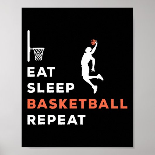 Eat Sleep Bysketbyll Repeat Player Coach Hooper ポスター (正面)