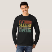 Eat Sleep Calisthenics Repeat Bodybuilding Fitness Tシャツ (正面フル)