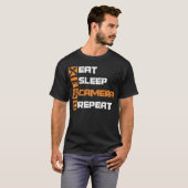 Eat Sleep Camera Repeat 写真 撮影 カメラマン Tシャツ (正面フル)