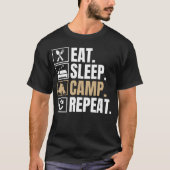 eat sleep camp repeat girl tシャツ (正面)