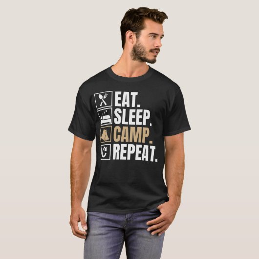 eat sleep camp repeat girl tシャツ (正面フル)