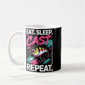 Eat Sleep Cast Repeat Fishing Lover Men Dad Christ コーヒーマグカップ (左)