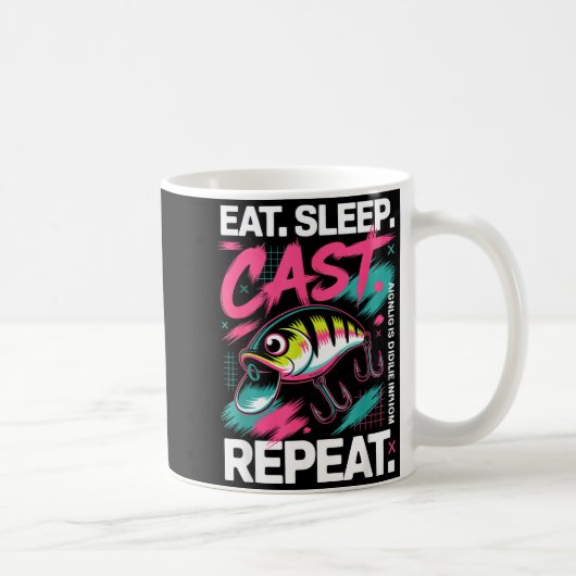 Eat Sleep Cast Repeat Fishing Lover Men Dad Christ コーヒーマグカップ (右)