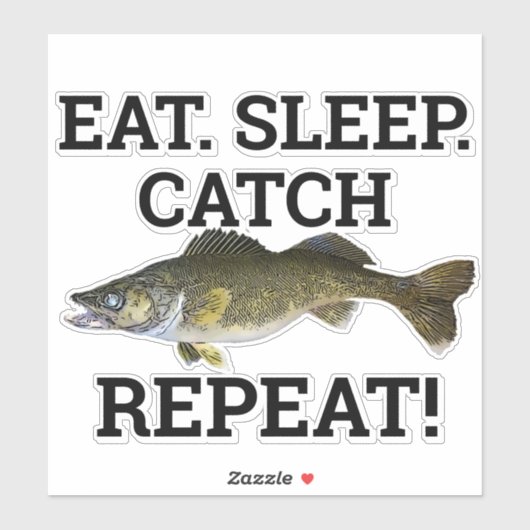 Eat Sleep Catch Walleye Funny Fishing Angler シール (シート)