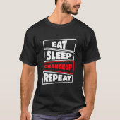 Eat Sleep Changeup Repeat Pitcher Kickball Tシャツ (正面)