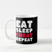 Eat Sleep Cheat Repeat Funny Cheating Cheater  コーヒーマグカップ (左)