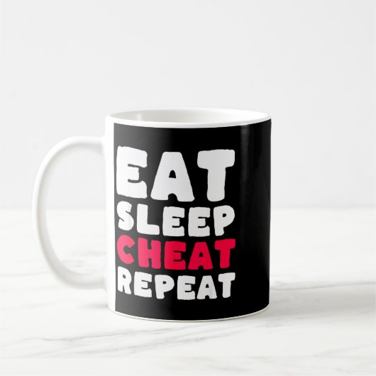 Eat Sleep Cheat Repeat Funny Cheating Cheater  コーヒーマグカップ (左)