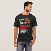 Eat Sleep Check My Lineup Repeat  Fantasy Football Tシャツ (正面フル)