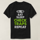 Eat Sleep Check Traps Repeat Animal Trapper Huntin Tシャツ (デザイン正面)