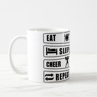 Eat Sleep Cheer Repeat チアリーディング チアリーダー ジム コーヒーマグカップ