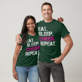Eat Sleep Cheer Repeat チアリーディングTシャツ ギフト Tシャツ (ユニセックス)