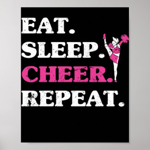 Eat Sleep Cheer Repeat Cheerleader Fan Lover ポスター