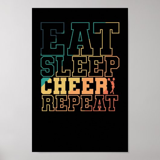 Eat Sleep Cheer Repeat Cheerleader Sport turnen ポスター (正面)