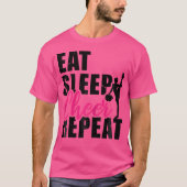 Eat Sleep Cheer Repeat Cheerleading Cheerleader Gy Tシャツ (正面)