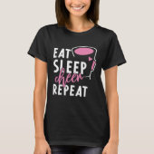 Eat Sleep Cheer Repeat Cheerleading Cheerleader Wo Tシャツ (正面)