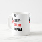 Eat Sleep Cheer Repeat Cheerleading Coach コーヒーマグカップ (正面左)