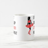 Eat Sleep Cheer Repeat Cheerleading Coach コーヒーマグカップ (中央)