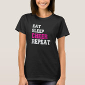 Eat Sleep Cheer Repeat Cheerleading Tシャツ (正面)