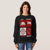 Eat Sleep Chess Repeat Skills Move King Knight Gam スウェットシャツ (正面フル)