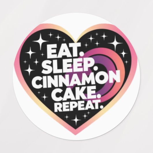 Eat sleep cinnamon Cake repeat  ラベル (デザイン1)