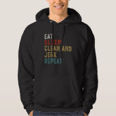Eat Sleep Clean and Jerk Repeat Funny Player Gift  パーカ (正面)