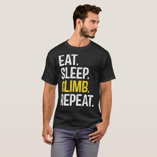 Eat Sleep Climb Repeat Climbing Climber Classic T- Tシャツ (正面フル)