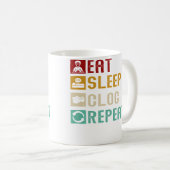Eat Sleep Clog Repeat Funny Clogging Dancing Girls コーヒーマグカップ (正面右)