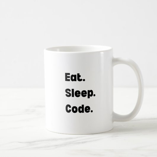 Eat Sleep Code マグカップ - ソフトウェア開発者へのモチベーションギフト (右)