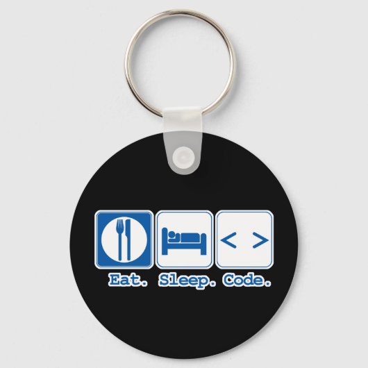 eat sleep code (html) キーホルダー (正面)