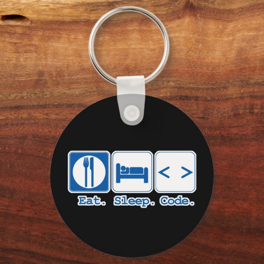 eat sleep code (html) キーホルダー (正面)