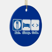 eat sleep code (html) セラミックオーナメント (右)