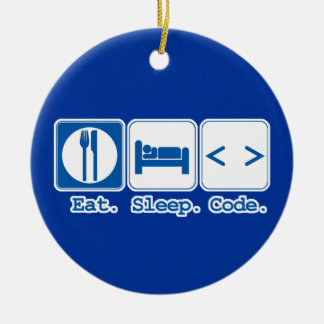 eat sleep code (html) セラミックオーナメント