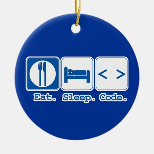eat sleep code (html) セラミックオーナメント (正面)