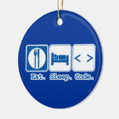 eat sleep code (html) セラミックオーナメント (左)
