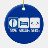 eat sleep code (html) セラミックオーナメント (裏面)