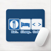 eat sleep code (html) マウスパッド (マウス)