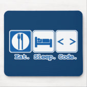 eat sleep code (html) マウスパッド (正面)