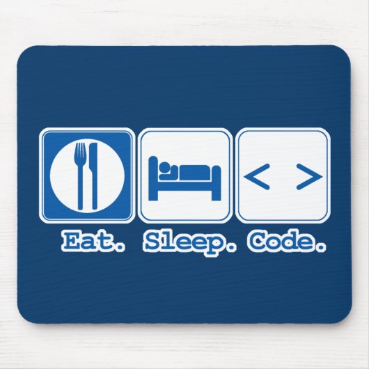 eat sleep code (html) マウスパッド (正面)