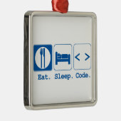 eat sleep code (html) メタルオーナメント (右)