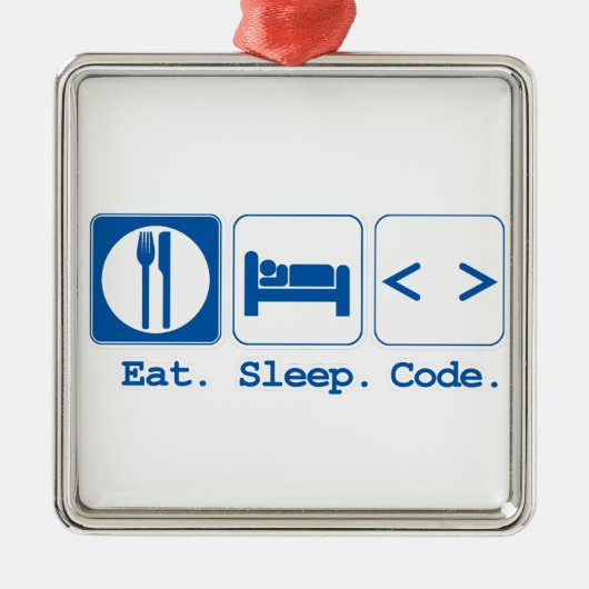 eat sleep code (html) メタルオーナメント (正面)