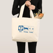 eat sleep code (html) ラージトートバッグ (正面(商品))