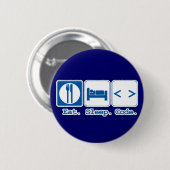 eat sleep code (html) 缶バッジ (正面&裏面)