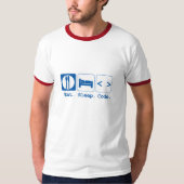 eat sleep code (html) tシャツ (正面)
