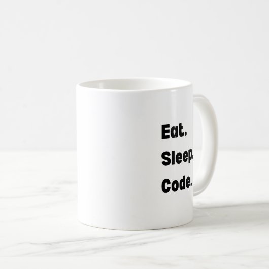 Eat Sleep Code Mug – Motivational Gift for Softwar コーヒーマグカップ (正面右)