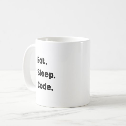 Eat Sleep Code Mug – Motivational Gift for Softwar コーヒーマグカップ (正面左)