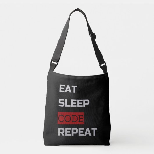 Eat Sleep CODE Repeat クロスボディバッグ (正面)