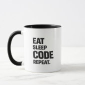 Eat Sleep Code Repeat – Funny Programmer Humor マグカップ (左)